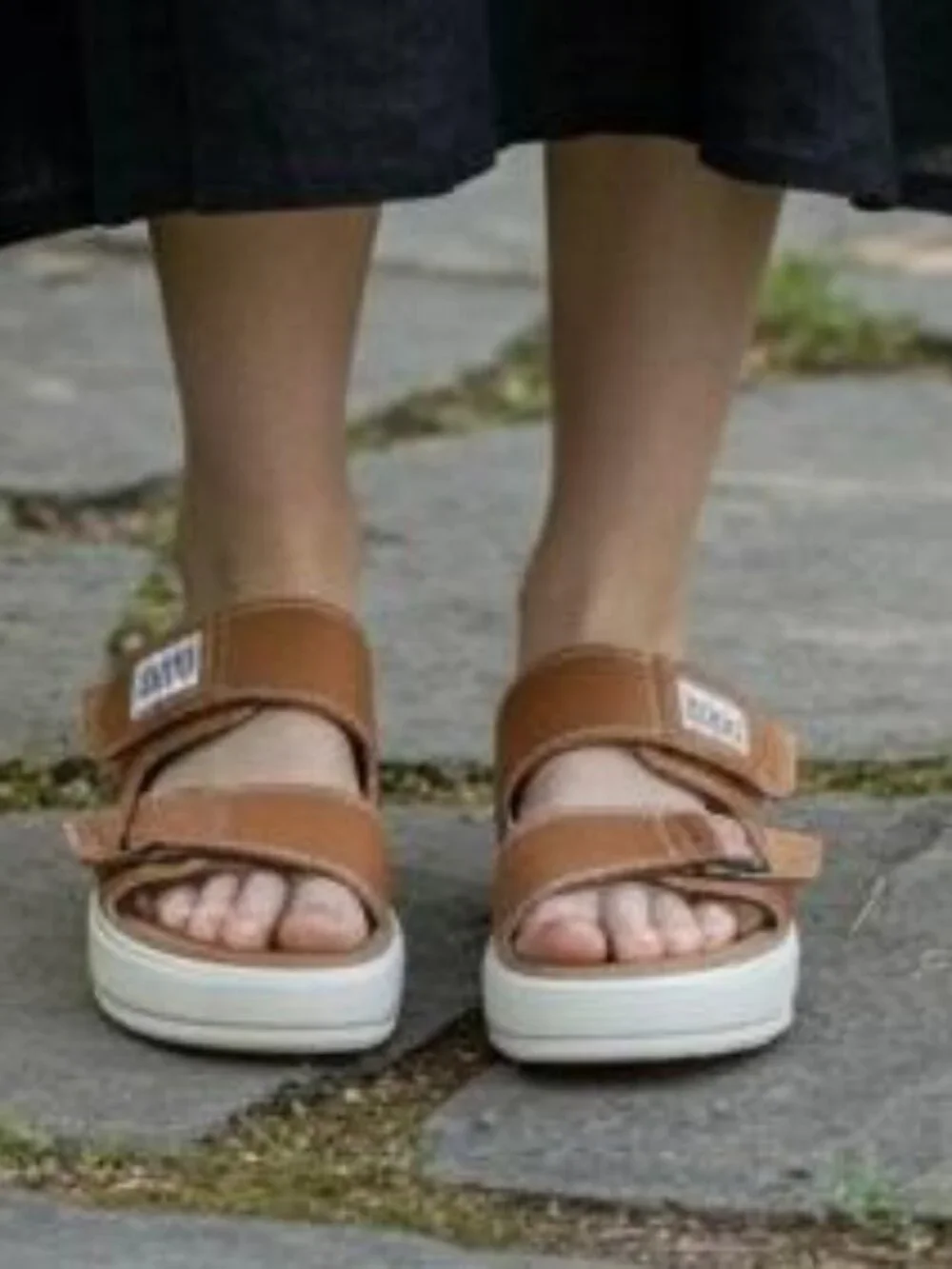 HEYDUDE Delray Mono Platform Sandals Tan Women's Size 10 EUC